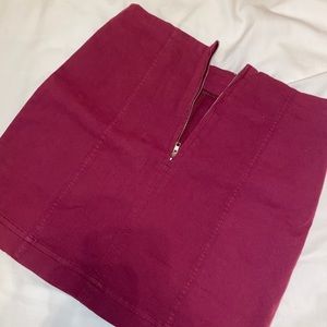 Burgundy Fitted Skirt